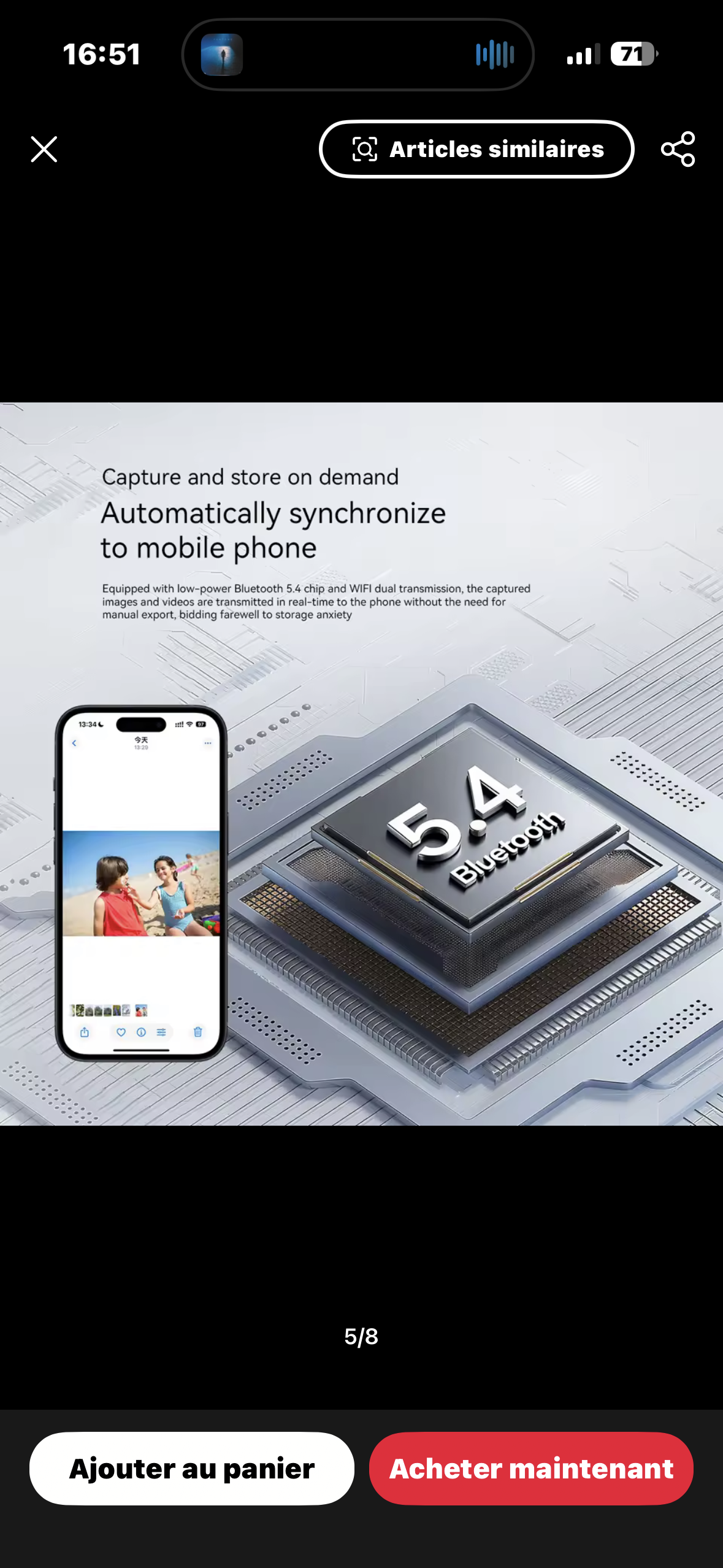 Lunettes Connectées IA – Caméra HD & Bluetooth