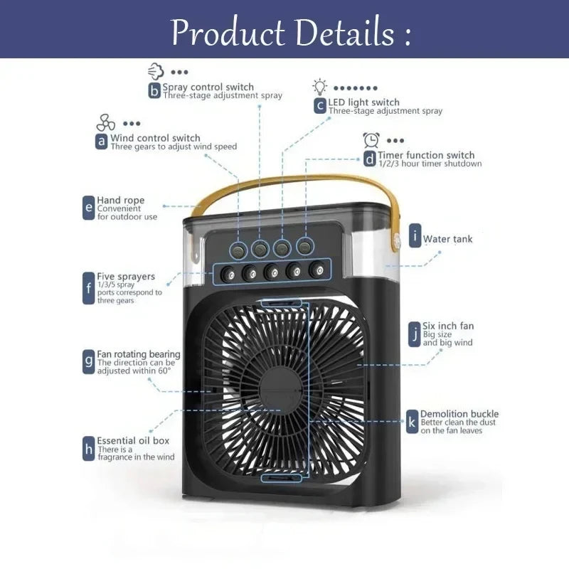 Mini Climatiseur Portable 3 en 1 – Rafraîchissement Instantané