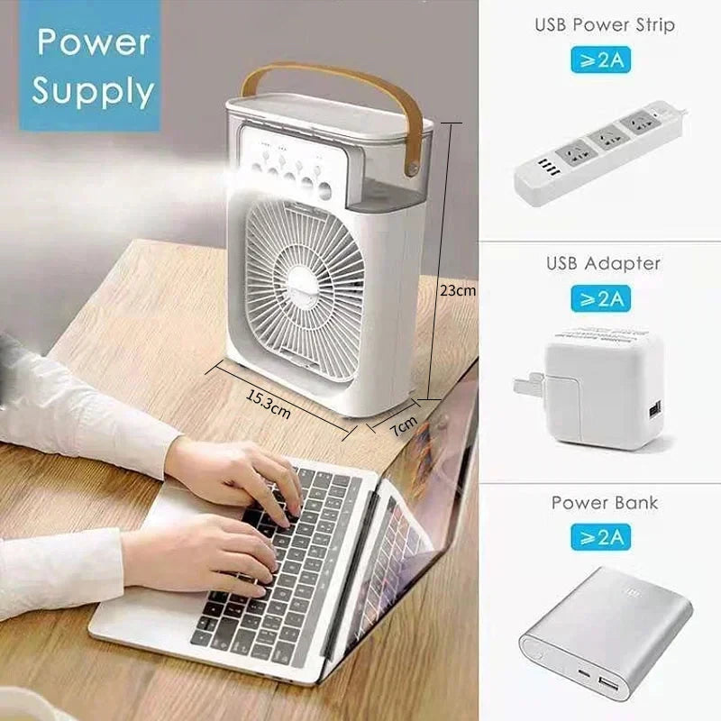 Mini Climatiseur Portable 3 en 1 – Rafraîchissement Instantané